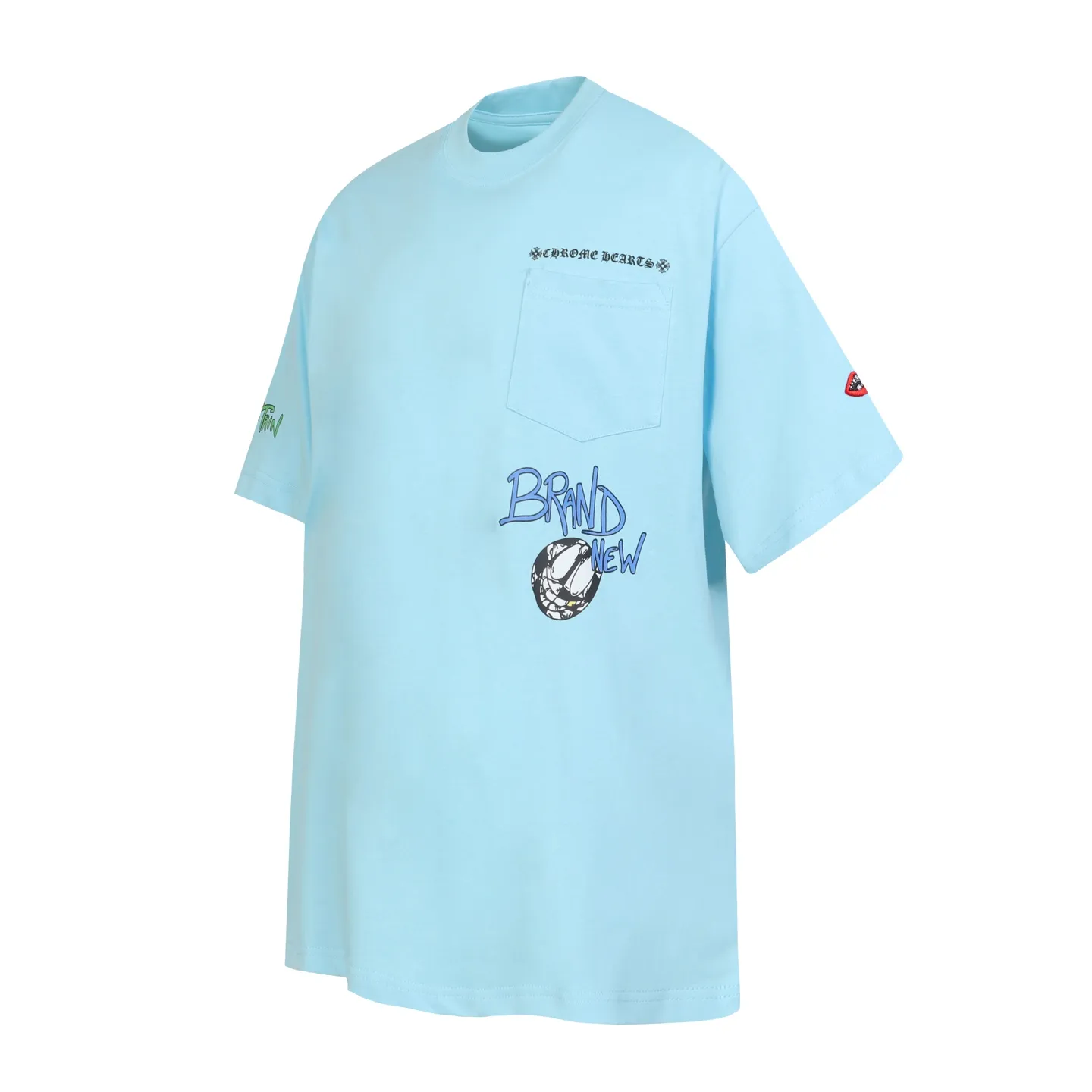 P150 Cross-border model, please do not place an order if you are pursuing quality - Chrome Hearts/Chrome Hearts graffiti printed popular short-sleeved T-shirt - High weight, high density and high quality. The wool is soft, delicate and skin-friendly. Soft and silky to the touch. Excellent warmth and skin-friendly properties. - Customized weaving and dyeing, no color difference, no matter the fabric or workmanship details, beat the ordinary version on the market -Colour: blue -Size: S M L XL